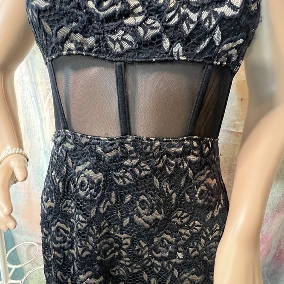 📌Alex B Sexy Lace Straps or Strapless Formal - Prom Dress Waistline Transparent - Picture 4 of 16